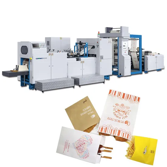 Food Kraft V Sharp Bottom Shopping Carry Paper Bag Making Machine