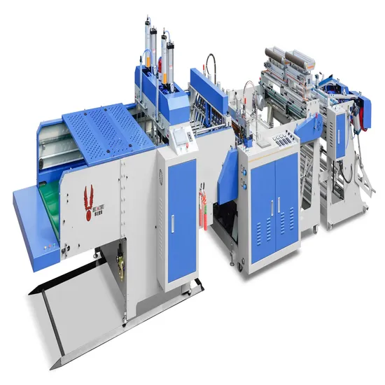 Hot Cutting Double Lines High Speed Biodegradable T-Shirt Bag Making Machine
