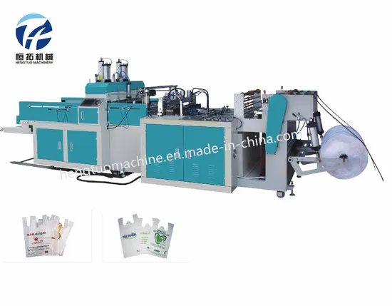 High Speed Heat Sealing Heat Cutting Bag Making Machine 400mm Width 2 Line