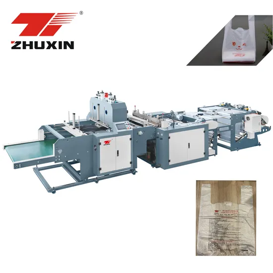 Zhuxin Automatic High Speed T-Shirt Vest Biodegradable Plastic Shopping Garbage Bag Making Machine Factory Price