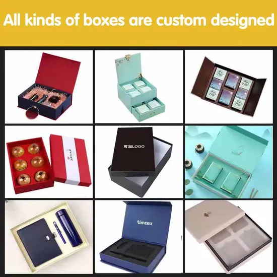 Custom China Wholesale Luxury Black Printed Customized Rigid Folding Foldable Cardboard Packing Paper Packaging Gift Box with Magnetic