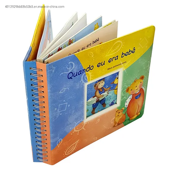 New Design Spiral Hardcover Children English Story Board Book Printing