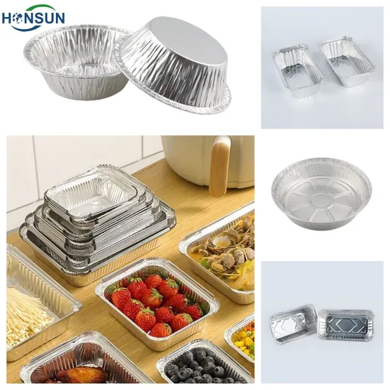 Take Away Non Toxic Household Foil Tray Bakery Home Meal Prep Food Storage Steam Table Roasting 100% Recyclable Food Grade Aluminium Aluminum Foil Container