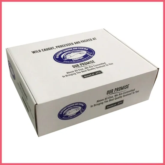 Custom Printed Corrugated Cardboard Paper Steak Frozen Seafood Shrimp Meat Chicken Pork Beef Mutton Fish Mailer Product Shipping Packing Packaging Carton Box