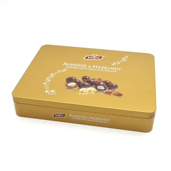 Customizable Luxury Candy Iron Box Nut Box Chocolate Box Square Can Gourmet Food Storage Packaging Box Metal Can Tin Can