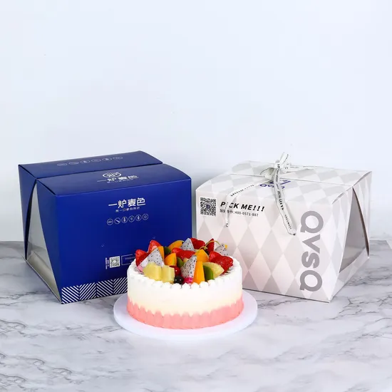 Custom Printed Personalized Reusable Transparent Window Dessert Box