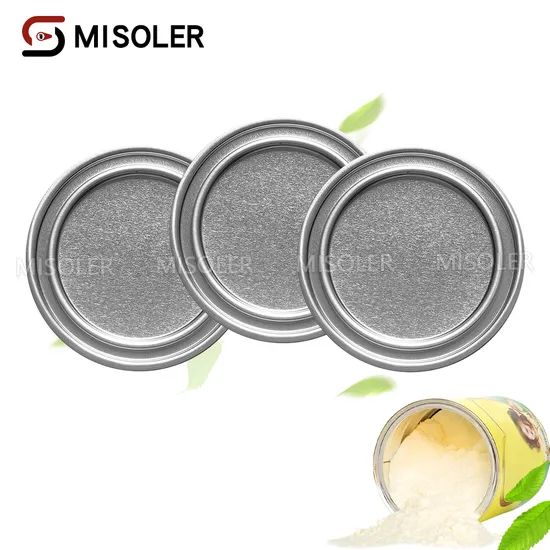 Tinplate Penny Lever Lid with Foil Liner Milk Powder Paper Cans Tin Cans Lid