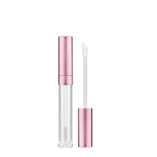 Custom Primary Cosmetic Packaging Lipgloss Tube Bulk Empty Plastic Slim Square Lip Gloss Container Bottle Tube with Doefoot Brush Applicator