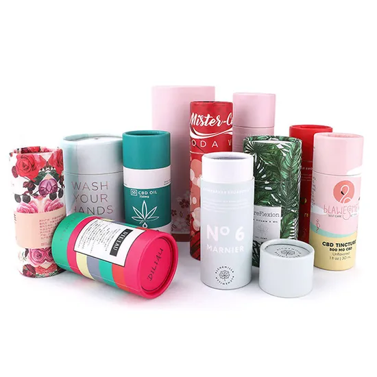 Custom Cosmetic Paper Tube Deodorant Paper Lip Balm Tubes Cardboard Tube