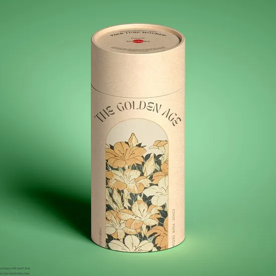 Round Biodegradable Eco Friendly Scented Tea Paper Tube Packaging with Custom Logo Printed and Matte Vanish