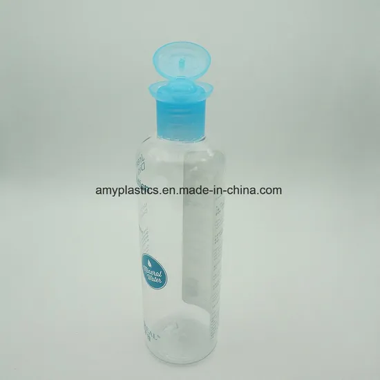 300ml Pet Clear Liquid Bottle with Particular Blue Flip Cap