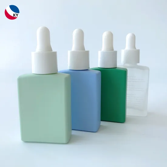 Custom Colors Rectangular Glass Bottle Empty Beard E Liquid Oil Glass Bottle Square Matte Black Glass Bottles Packaging