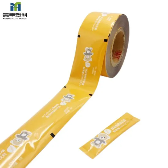 Customized Food Grade Sachet Metallized Composite Snacks Package Sea Salt Bag Plastic Coffee Powder Packaging Bag Potato Chips Tomato Sauce Roll Stock Film