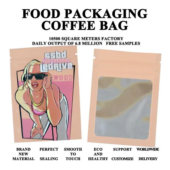 PE Logo Print Mylar Recycle Plastic Food Medical Clothing Sealed Fresh Shopping Packaging Coffee Tea Food Bag