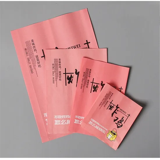 FDA Certificated Food Grade Greaseproof Paper Wrapping Bag with Pinch Bottom
