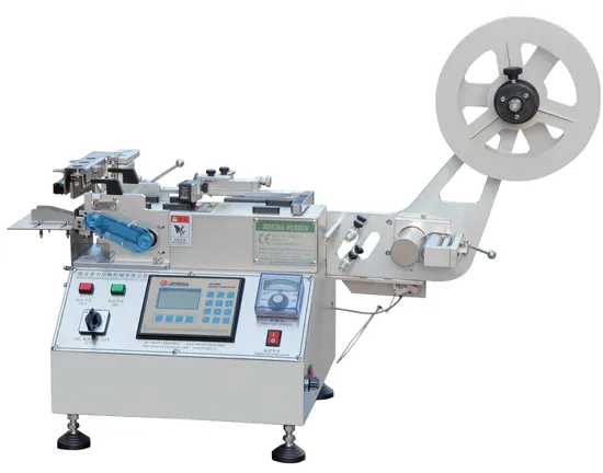 Jq-3010 Auto High Speed Garment Label Cutting Machine for Clothing Wash Care Labels Nylon Taffeta Cotton Tape Polyester Satin Ribbon and Tyvek Paper Cold Knife