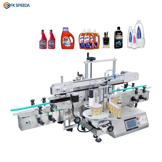 Deaktop Tabletop Small Automatic Double Sides Flat Square Bottle Sticker Labeling Machine