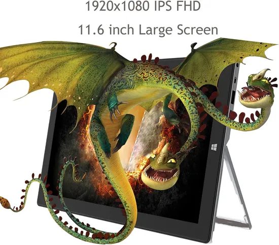10.1" 2 in 1 Windows Detachable Keyboard Mini Tablet PC with High-Resolution Display