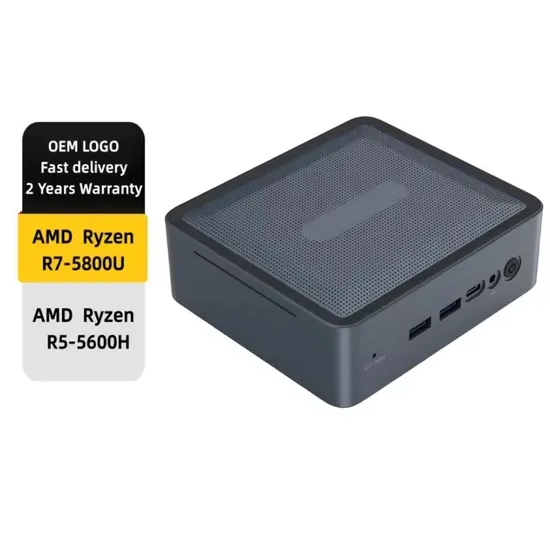 Cheapest AMD Ryzen 5 7 R5 5600h R7 5800u Mini PC Embedded Linux Win-Dows WiFi Dual Core Mini PC Price for Tab Business
