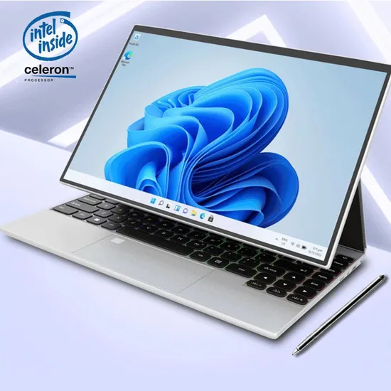 2024 14 Inch Portable Yoga Touch Intel Celeron N95 USB C 360 Degree Folding Students Study 2 in 1 Laptop with Stylus