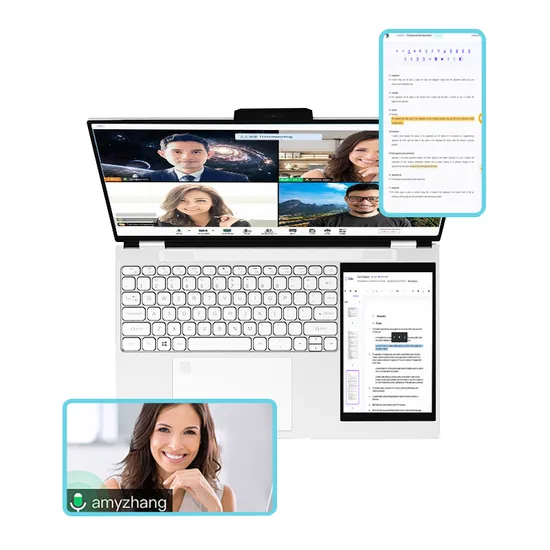 Factory Dual Screen Laptops 15.6+7inch Notebook Intel N100 16GB Drawing Touch Laptop China