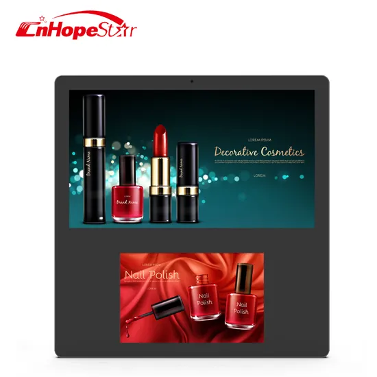 Android 11 Dual Display Digital Signage Cosmetic Advertising Tablet Exhibition Wall Mounted Tablet PC