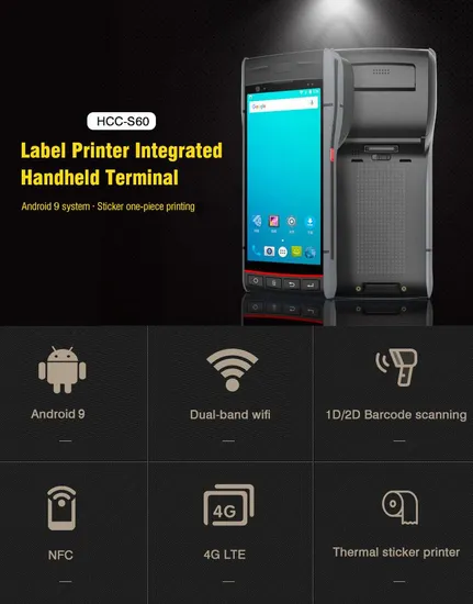 5.5 Inch 2GB+16GB PDA Barcode Scanner Mobile Android 9.0 Handheld Terminal for Inventory System (HCC-S60)