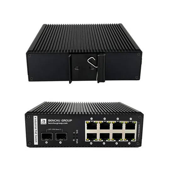 8 Ports Full Gigabit L2 Managed Industrial Poe+ Ethernet Switch/120W Power Budge/ DIN-Rail Mount