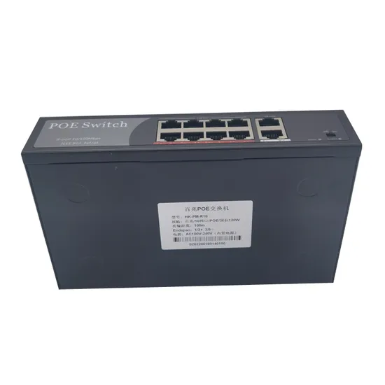 8fe+2fe 8*100m 2*100m OEM/ODM DIN Rail DC48~58V IP40 Gigabit 8 Port Industrial Switch Poe