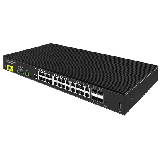 24 Ports Industrial Network Poe Switch AC+DC Redundancy 10g Uplink