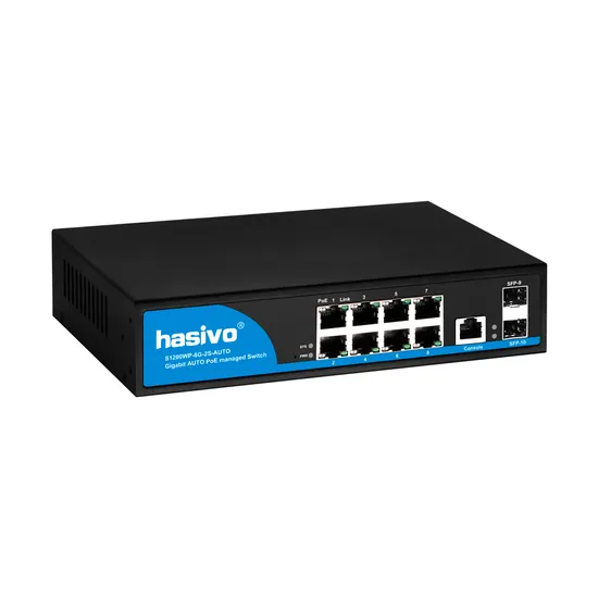 Hasivo 8 Ports 24/48V Auto-Matching Poe L2 Managed Switch with 2 Ports 1000m SFP Uplink