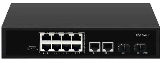 Poe Switch Full Gigabit 8+2+2SFP: Full Gigabit Unmanaged 8 +2 Uplink Port+2 SFP Network Poe Switch 8 Port 2 Uplink Port 2 SFP WLAN Transmission for CCTV Camera