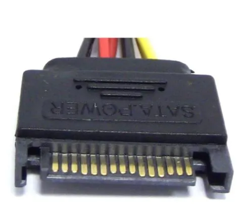 SATA Power Cable 15-Pin Male 4-Pin+15-Pin Female 20cm