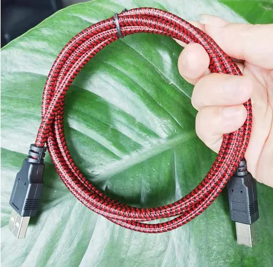 Durable Nylon Braided USB 2.0 Type a Male to B Male Charging Cable for Printer Computer