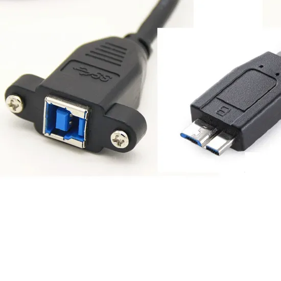 Fast Shipping USB 3. O0mico B Data Extension Cord Type B Female Panel Mount with Screw Cable