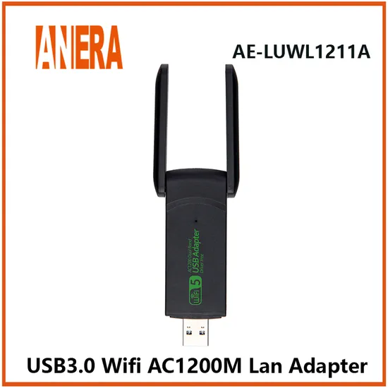Wireless Adapter WiFi 6e and Bt 5.2 Adapter USB 3 0 for Laptop 1200Mbps Black OEM