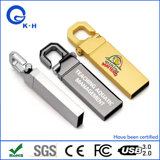 Hook Metal Waterproof Gift 16GB USB 2.0 3.0 Flash Memory Drive Pendrive