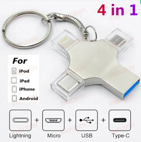 4 In1 Flash Memory U Disk USB 3.0 USB Flash Drive for Interface USB/Micro/Type-C