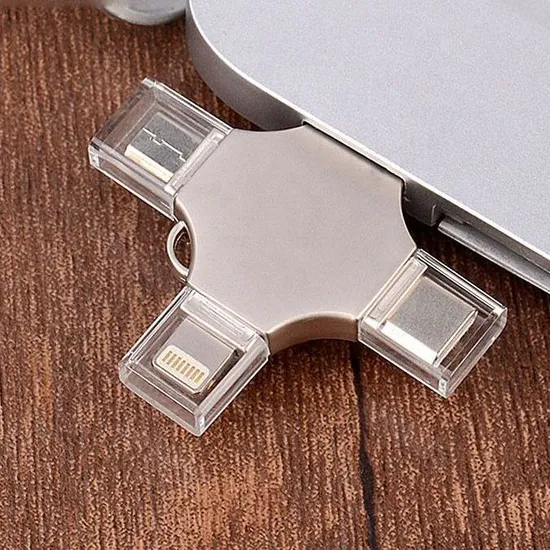 Factory Wholesale 4 in 1 Multi-Function USB Flash Drive 8GB 16GB 32GB 64GB 128GB Type-C Pendrive 3.0 Memory Disk for Phone