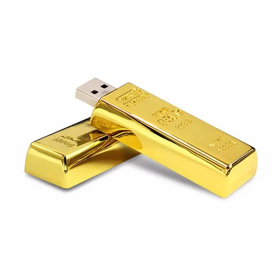 Luxury Gold Bar Brick USB Flash Drive USB Memory Stick