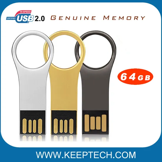Keyring USB Flash Drive 64GB Metal Key Ring USB Drive 64GB with Free Logo Engraving and Genuine Memory Chip 64GB in Top Quality