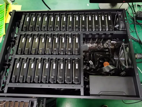 Fullset 256t SATA Chia HDD Rig Motherboard with Intel I5 9400 CPU+DDR4 RAM 16GB +256GB SSD + Case + 800W PSU+ 32PCS SATA HDD