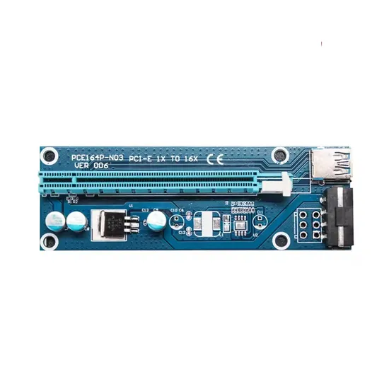 Hot Selling Ver006c 4 Pin PCI E 16X to 1X Powered Riser Adapter Riser Card 60cm USB 3.0 Extension Cable and Molex to SATA Power Cable