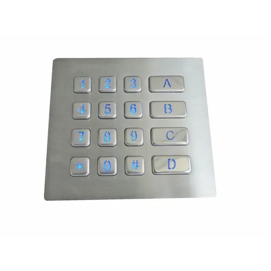 16 Full Travel Backlight Keys Metal Keypad