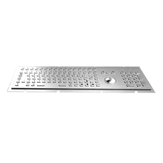 Self Service Kiosk Stainless Steel Metal Keyboard with Trackball and Numeric Keypad