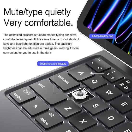 Magnetic Magic Keyboard Floating Design with Leather Case for iPad Air 13 (2024) / iPad PRO 12.9 (2018) / (2020) / (2021) / (2022)