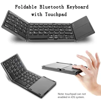 Factory Directly Foldable Bluetooth Keyboard for Windows Android Ios Smart Devices with with Touchpad Mini Portable Wireless Bt Keyboard Wholesale