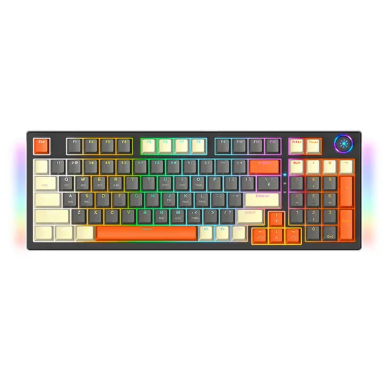 Three Mode Mechanical Keyboard Hot Plug Customized RGB Bluetooth Wireless Keyboard