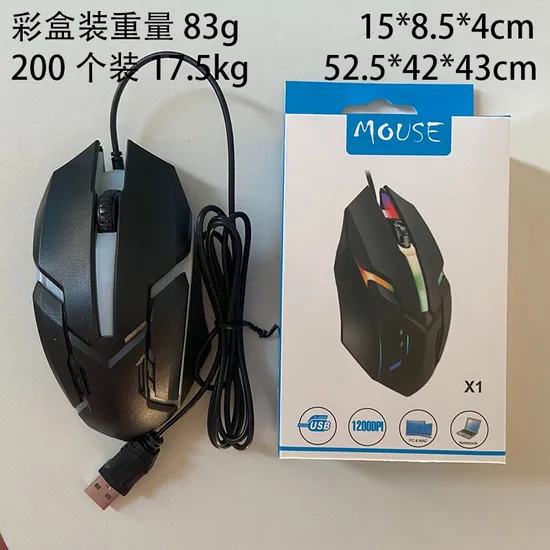 High Quality 2024 New Product Portable Cheap Wired USB Computer Mouse in Stock for Laptop Mac Windows PC
