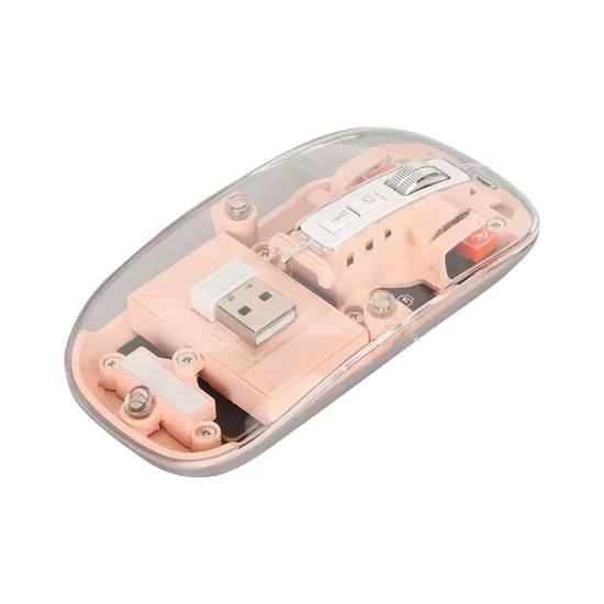 2.4G/ Bluetooth 5.1 Silent Magnetic Rechargeable Wireless Transparent Mouse Three-Mode USB Desktop Optical PS5 Stock RGB Mouse